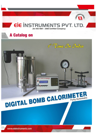 Bomb Calorimeter - EIE Instruments Catalogue